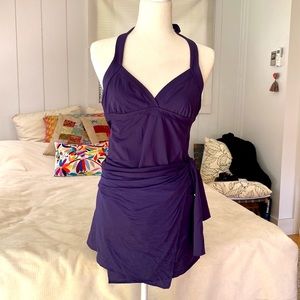 ERES two piece set: bathing suit plus patel, color grape purple. size US 12